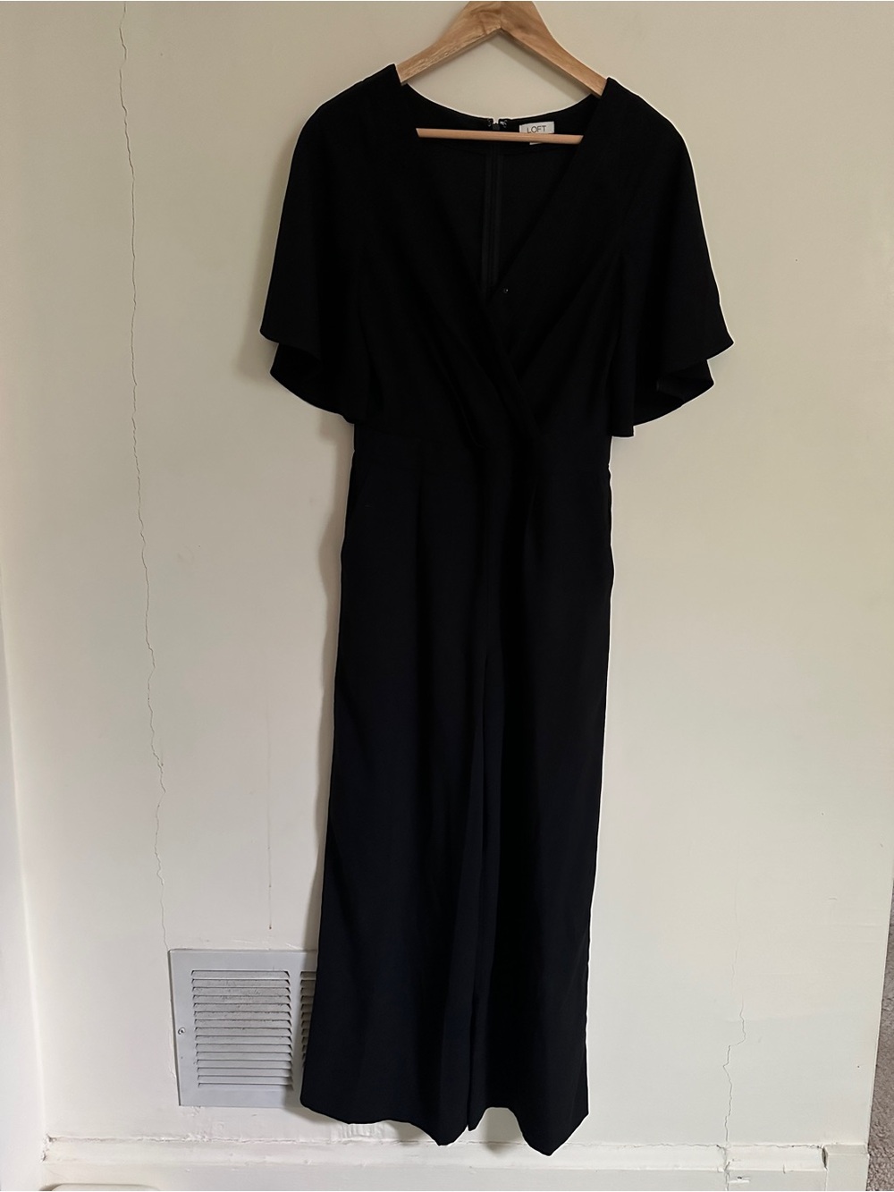 LOFT Black V-Neck Jumpsuit